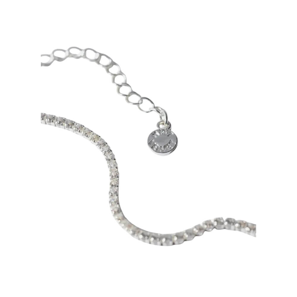 Mint Velvet Silver Tone Crystal Lariat Drop Necklace